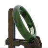 2.3" China Certified Nature Hetian Nephrite Jade Women's Green Flower Bangle Bracelet2441 view 3