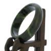 2.4" China Certified Nature Hetian Nephrite Jade Women's Green Flower Bangle Bracelet 2447 view 3