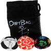 DIRTBAG All Star Footbag 3 Pack with Pouch, 100% Handmade, Premium Quality, Bright Vivid Colors, Signature Carry Bag - Black/White view 1