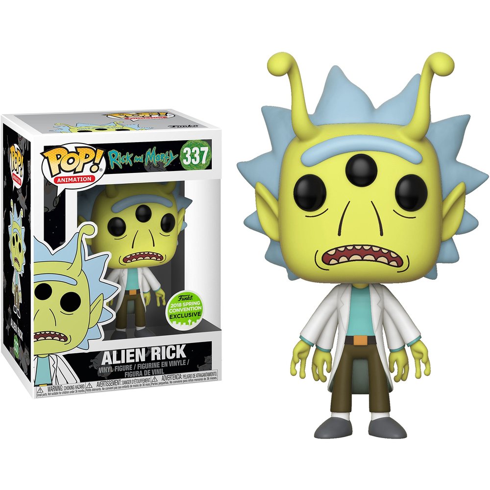 Funko Alien Rick (2018 Spring Con Exclusive): Rick & Morty x POP! Animation Vinyl Figure & 1 PET Plastic Graphical Protector Bundle [#337/28447 - B]