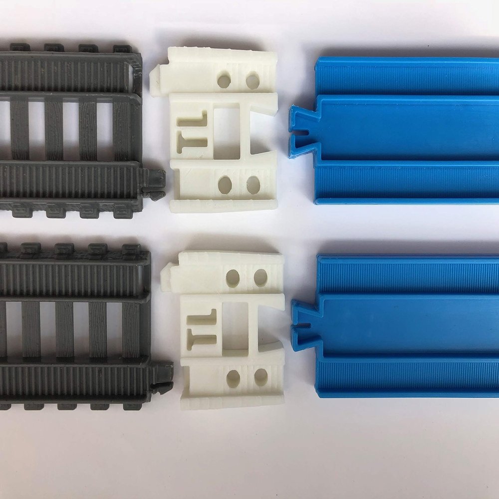 TrainLab Adapters Compatible with Trackmaster (2014+) and Plarail Train Tracks (2pc) (NiteBrite)