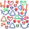 Yeetec 30 Pack 24 Blocks Magic Speed Cubes, Mini Snake Cube, Mini Plastic Puzzle Cube Toy for Kids Party Bag Fillers, Party Supplies, Random Color view 1