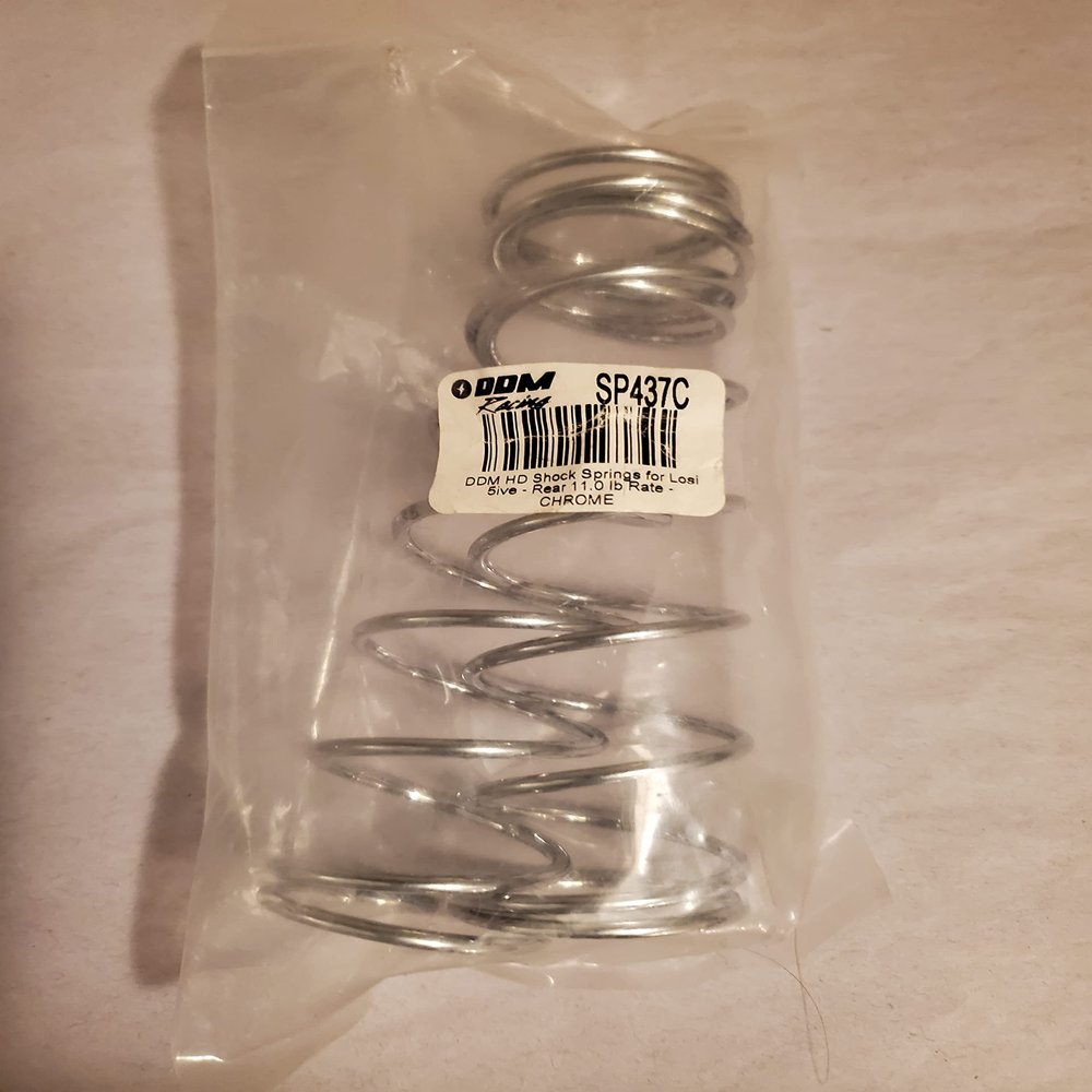 DDM HD Shock Springs for Losi 5ive - Rear 11.0 lb Rate - Chrome - SP437C
