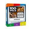 100 PICS Animals Travel Game - Guess 100 Animals | Flash Cards with Slide Reveal Case | Card Game, Gift, Stocking Stuffer | for Kids and Adults | Ages 6+ view 1