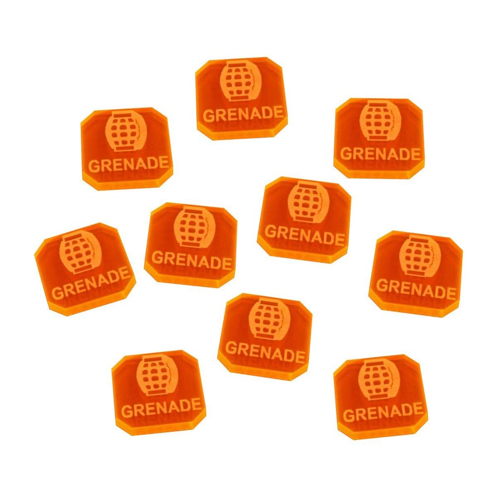 LITKO Ammo Tokens | Compatible with Gaslands Miniatures Game | Legacy | Refueled | Set of 10 | (Grenade)