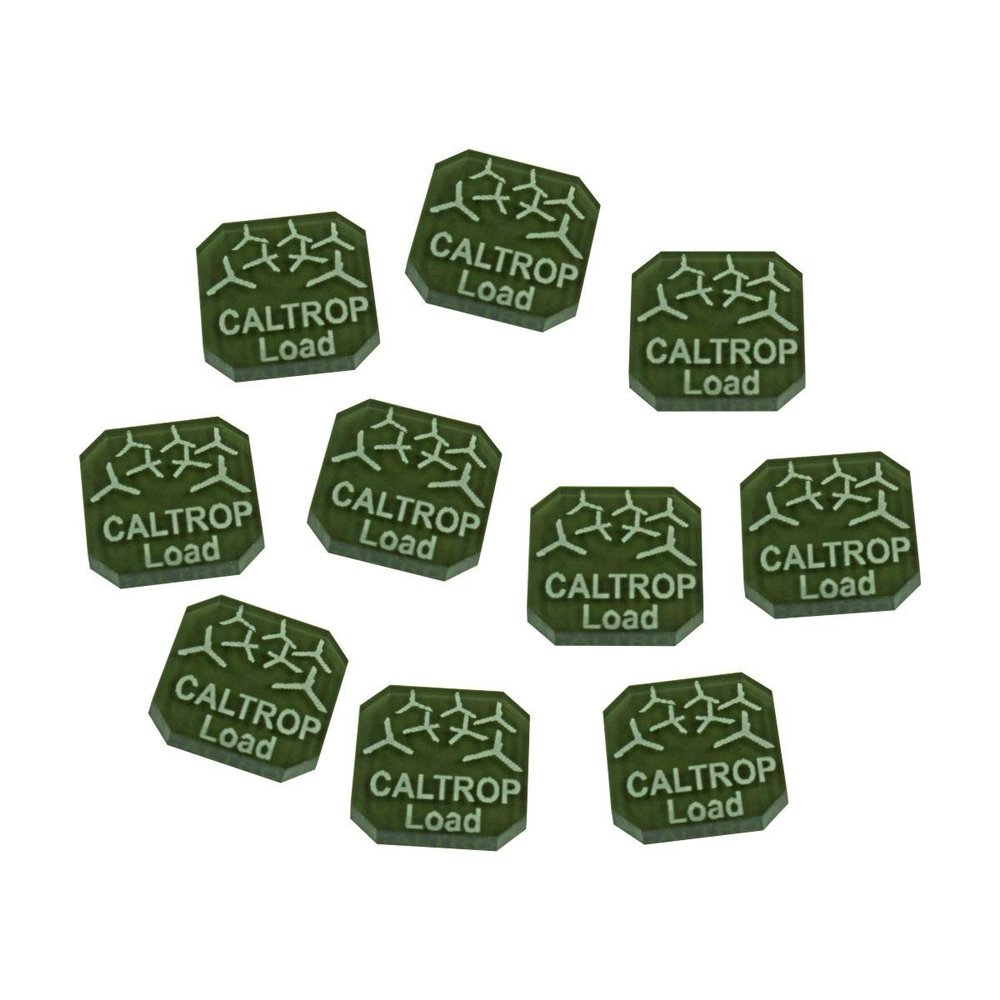 LITKO Ammo Tokens | Compatible with Gaslands Miniatures Game | Legacy | Refueled | Set of 10 | (Caltrop Load Ammo)
