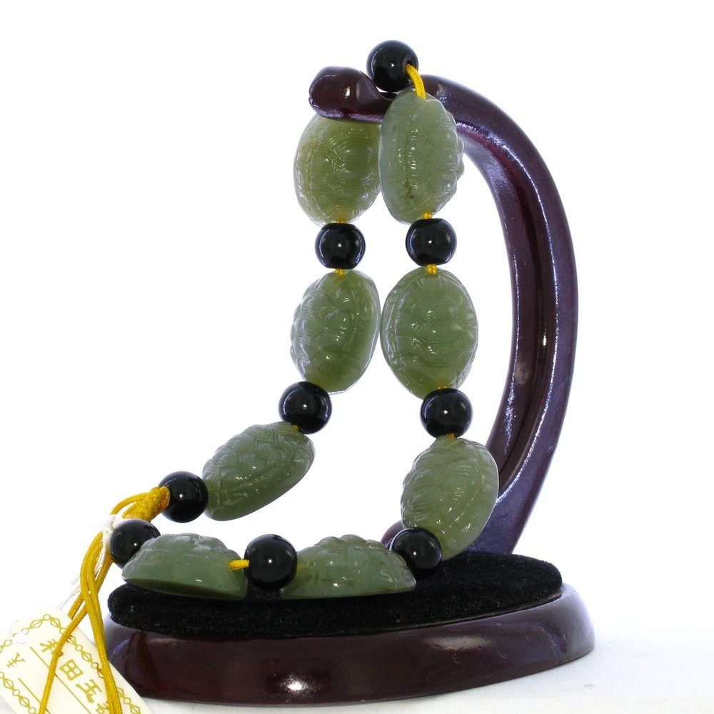 0.8" Bangle Bracelet China Certified Nature Hetian Nephrite Jade Lucky Turtle Back 6237