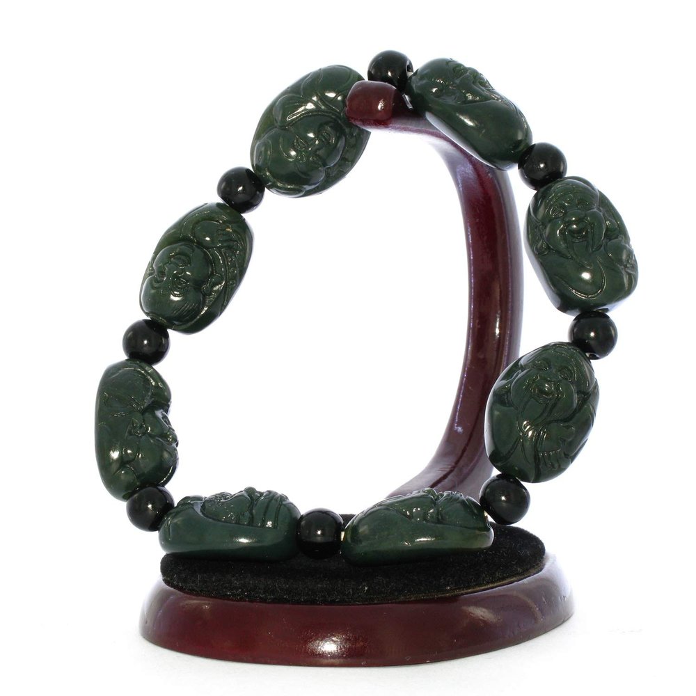 1" The Eight Immortals Bangle Bracelet China Certified Nature Hetian Nephrite Jade 6254