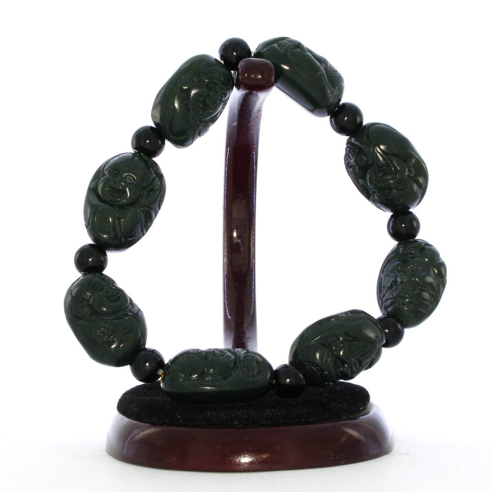 0.9" Men's Bangle Bracelet China Certified Nature Hetian Nephrite Jade Hand Made Lucky Eight Immortings 6251