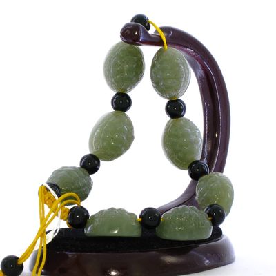 0.8" Wealth Turtle Bangle Bracelet China Certified Nature Hetian Nephrite Jade 6236