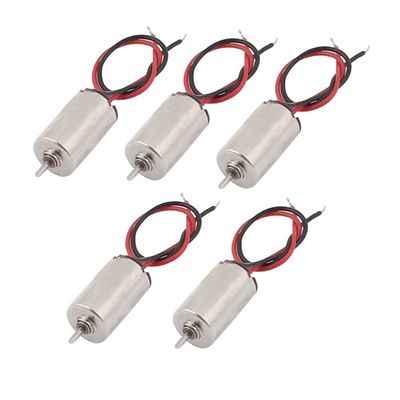 Aexit 5 Pcs Electric Motors DC 4.5V 45000RPM Wire Lead Coreless Motor for RC Fan Motors Helicopter Toy