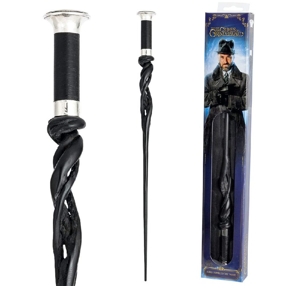 The Noble Collection - Albus Dumbledore Wand in A Standard Windowed Box - 16in (40cm) Wizarding World Wand - Fantastic Beasts Film Set Movie Props Wands