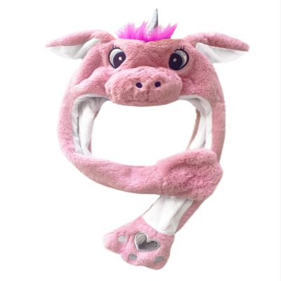 Mordarli Animal Unicorn Hat Plush Ears Moving Jumping Dress Up Cosplay Party for Kids