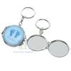 12 PCS Personalized Baby Shower Blue Boy Mirror Keychain Favors with Baby Footprint Design Custom Engraving Gift view 3
