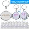 12 PCS Personalized Baby Shower Pink Girl Mirror Keychain Favors with Baby Footprint Design Custom Engraving Gift view 2