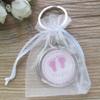12 PCS Personalized Baby Shower Pink Girl Mirror Keychain Favors with Baby Footprint Design Custom Engraving Gift view 4