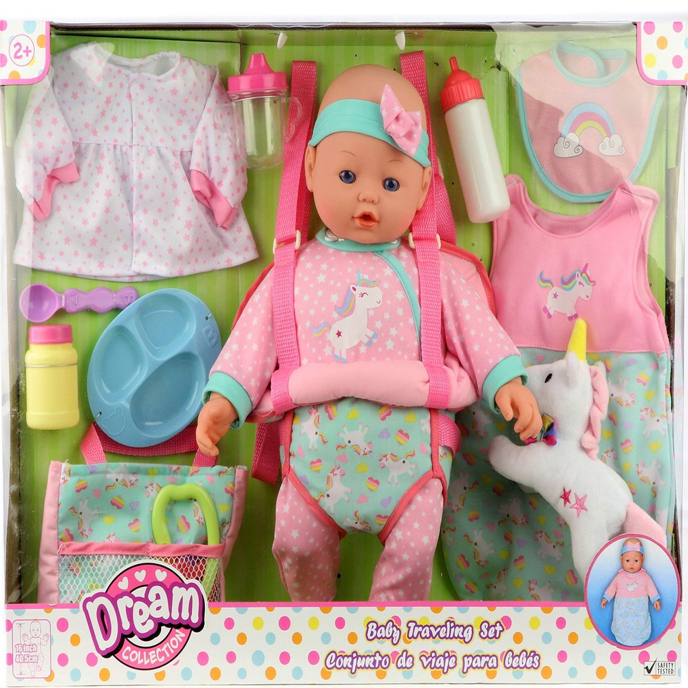 16" Baby Doll Travelling Set in Pink