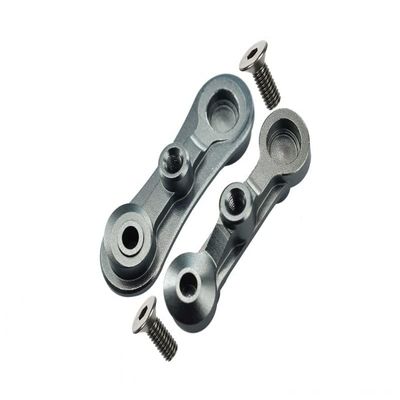 1:10 Baja Rey/Rock Rey/Hammer Rey U4 Upgrade Parts Aluminum Stabilizing Mount For Steering Assembly - 1Pr Set Gray Silver