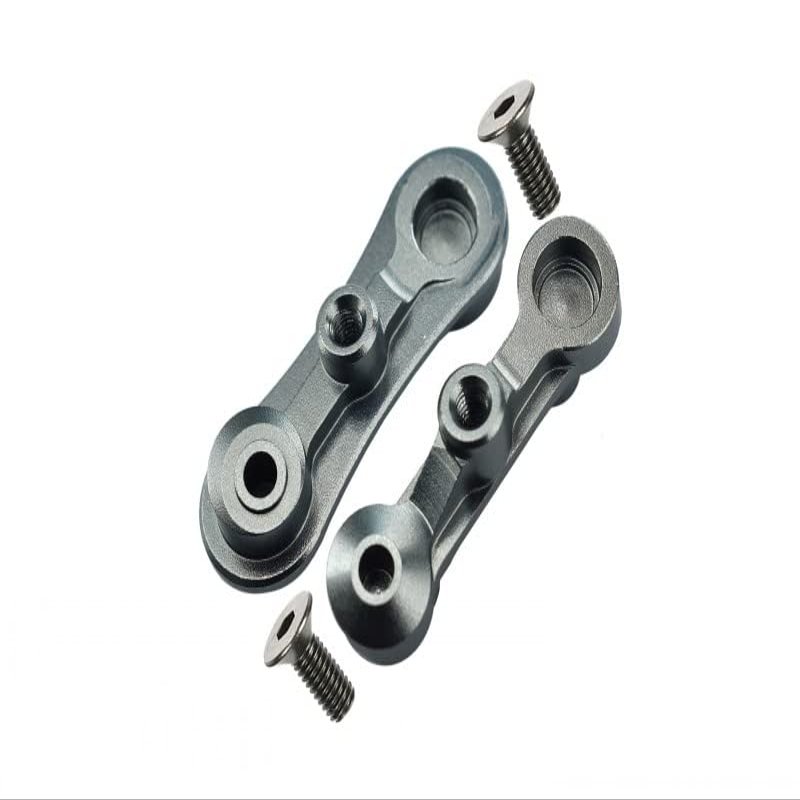 1:10 Baja Rey/Rock Rey/Hammer Rey U4 Upgrade Parts Aluminum Stabilizing Mount For Steering Assembly - 1Pr Set Gray Silver