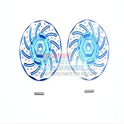 GPM For Traxxas Rustler 4X4 VXL (67076-4) Upgrade Parts Aluminum +2mm Hex With Brake Disk With Silver Lining - 1Pr Set Blue