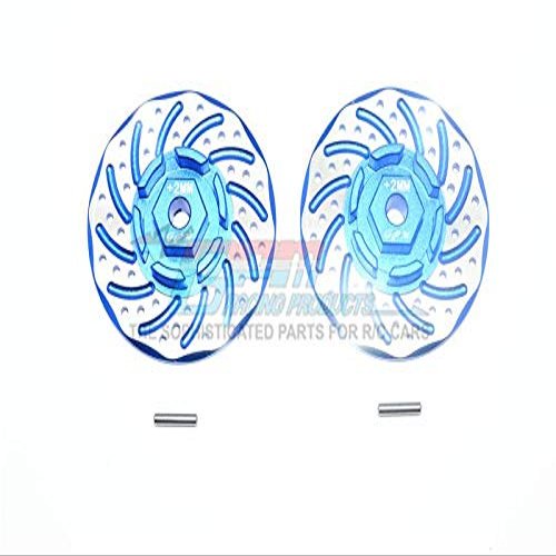 GPM For Traxxas Rustler 4X4 VXL (67076-4) Upgrade Parts Aluminum +2mm Hex With Brake Disk With Silver Lining - 1Pr Set Blue