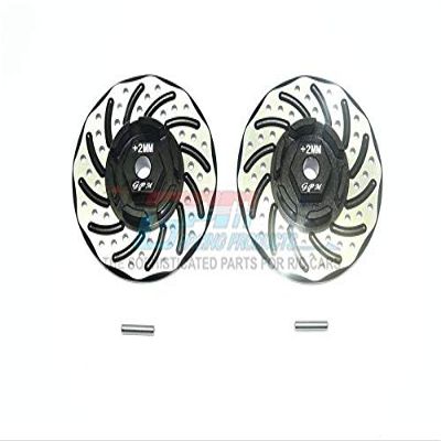 GPM For Traxxas Rustler 4X4 VXL (67076-4) Upgrade Parts Aluminum +2mm Hex With Brake Disk With Silver Lining - 1Pr Set Black