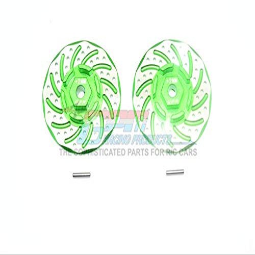 GPM For Traxxas Rustler 4X4 VXL (67076-4) Upgrade Parts Aluminum +2mm Hex With Brake Disk With Silver Lining - 1Pr Set Green