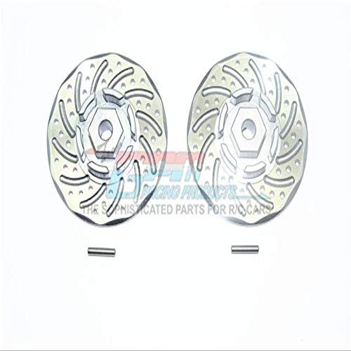 GPM For Traxxas Rustler 4X4 VXL (67076-4) Upgrade Parts Aluminum +2mm Hex With Brake Disk With Silver Lining - 1Pr Set Gray Silver