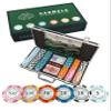 Bullets Playing Cards | Poker Set Carmela | 300 clay poker chips (14 g) with aluminum case, plastic playing cards & dice  Texas Holdem, numbered values view 1