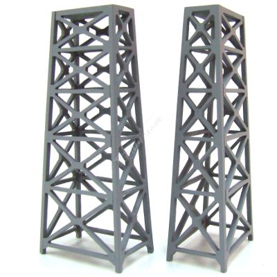 T Gauge 1:450 Scale Girder Support Piers 2 Pcs TB-006-Grey