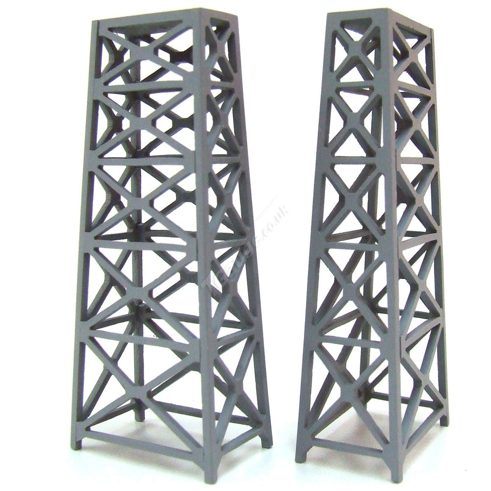 T Gauge 1:450 Scale Girder Support Piers 2 Pcs TB-006-Grey