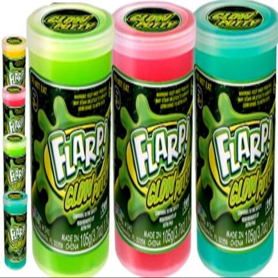 JA-RU Flarp Putty Glow in The Dark Scented Noise Putty (3 Units) Squishy Shine Neon Colors, Noise Putty Slime, Autism Stress Toy, Party Favors for Kids Boys & Girls. Plus 1 Bouncy Ball 341-3p