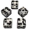 Set of (5) 16mm Dice Standard Transparent Square Cornered with Black Velvet Cloth Pouch Bag (Clear) view 1