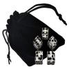 Set of (5) 16mm Dice Standard Transparent Square Cornered with Black Velvet Cloth Pouch Bag (Clear) view 2