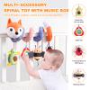 Jollybaby Crib Stroller Car Seat Toys for Baby 0-3-6-9-12 Months, Tummy Time Hanging Sensory Toys for Newborn with Music Box and Teether, Spiral Carseat Toy for Infant Boys Girls Gift (03-Orange Fox) view 2