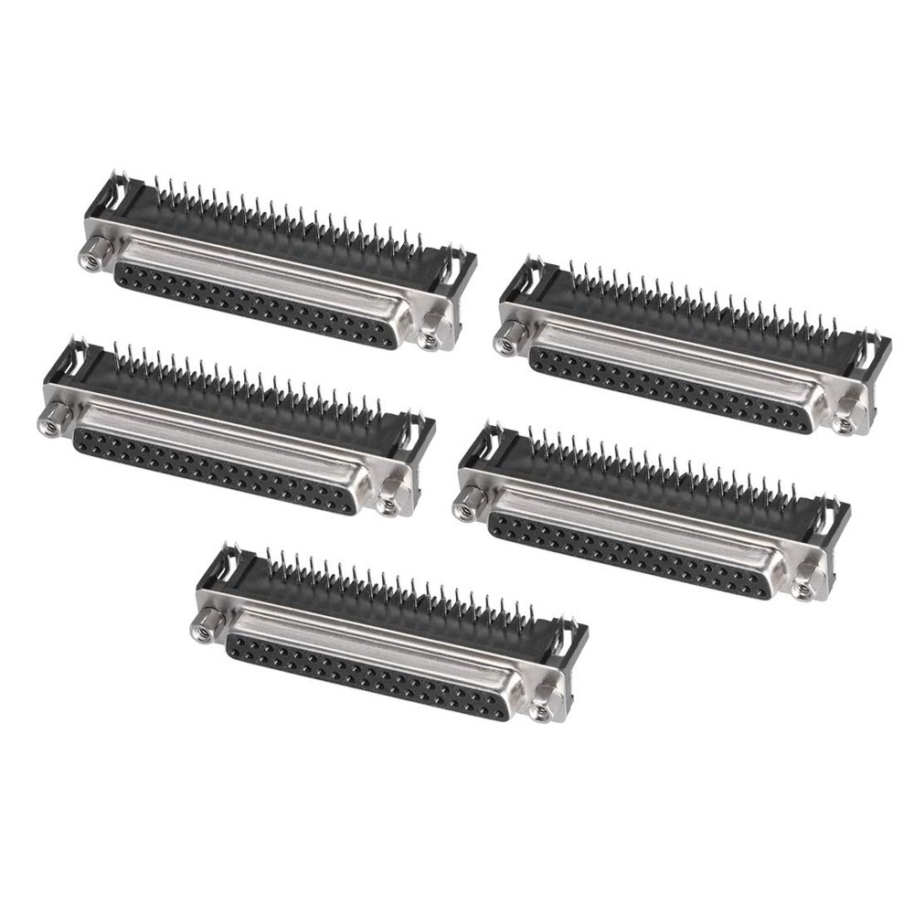 uxcell Pack of 5 D-sub Connector Female Socket 37-pin 2-Row Black