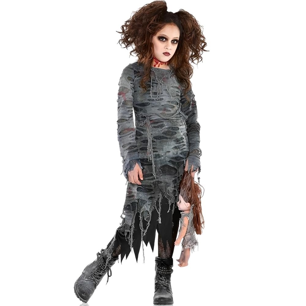 Amscan Girls Undead Walker Costume, Small - 4-6, 1 Pc