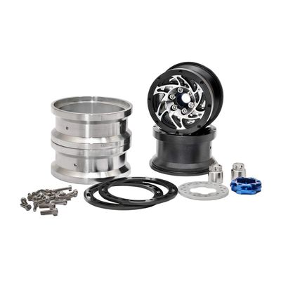 HoBao 230118B CNC Aluminum 1.9" Beadlock Ring Wheels 2 Black