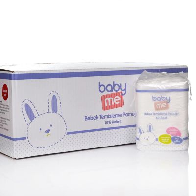 100% Cotton Baby Pads, (Total 900 Counts in 15 Packs) Squares Cotton pad for Baby Care Pads (15 Pack)