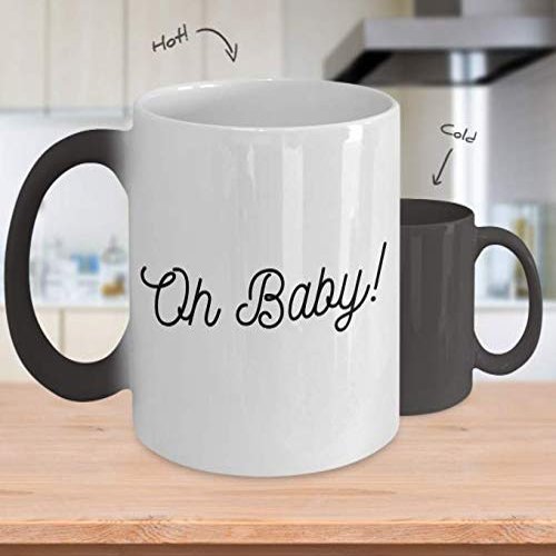 Oh Baby Mug 11oz Color Changing Heat Sensitive Pregnancy Announcement Reveal Coffee Cup