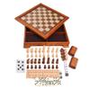 GSE Games & Sports Expert Wooden 7-in-1 Chess, Checkers, Backgammon, Dominoes, Cribbage Board, Playing Card & Poker Dice Game Combo Set (Deluxe) view 1