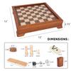 GSE Games & Sports Expert Wooden 7-in-1 Chess, Checkers, Backgammon, Dominoes, Cribbage Board, Playing Card & Poker Dice Game Combo Set (Deluxe) view 2