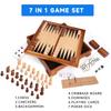 GSE Games & Sports Expert Wooden 7-in-1 Chess, Checkers, Backgammon, Dominoes, Cribbage Board, Playing Card & Poker Dice Game Combo Set (Deluxe) view 3