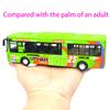 Ailejia City Bus Toy Die Cast Pull Back Buses Vehicles Mini Car Diecast Model Car Toys Lights and Music (Green) view 4