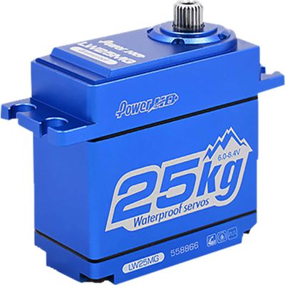 Power HD Servo Waterproof Aluminium Casing, Blue, 25.0kg/0.14sec