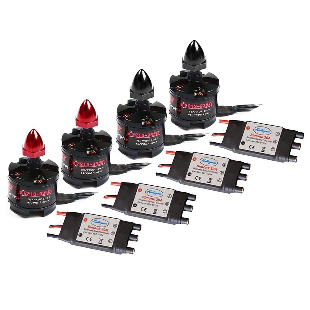 Hobbypower Emax MT2213 935KV Brushless Motor & SimonK 30A ESC 3-4S for DJI F450 S500 Quadcopter (Pack of 4 Set)