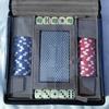 Neiman Marcus Striped Faux-Leather Travel Poker Set view 3