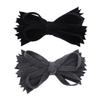 Black & Grey Felt & Wool Strips Hair Bow Clip Girls Small - Set of 2 view 1
