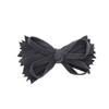 Black & Grey Felt & Wool Strips Hair Bow Clip Girls Small - Set of 2 view 2