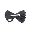 Black & Grey Felt & Wool Strips Hair Bow Clip Girls Small - Set of 2 view 3